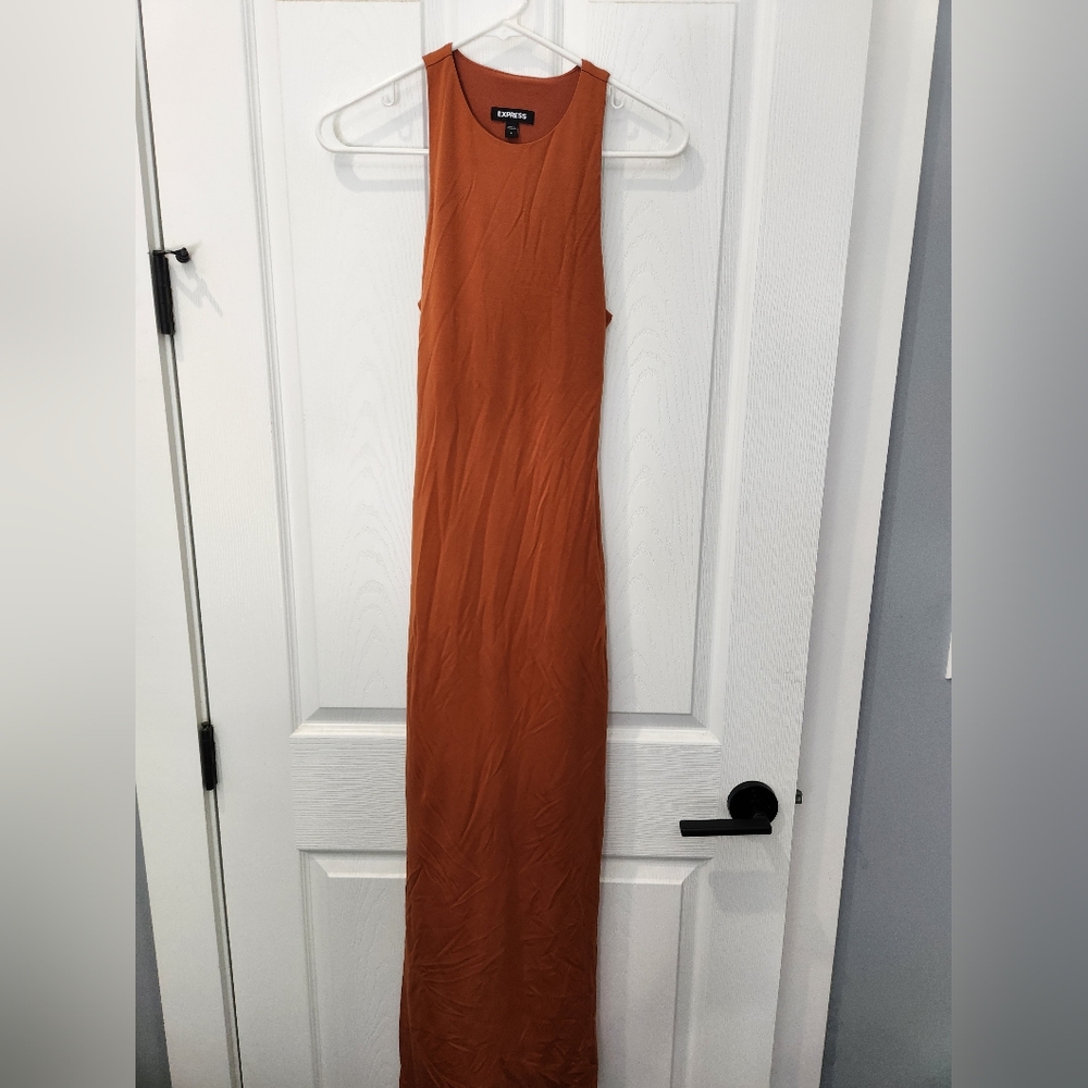 xs burnt orange express maxi dress